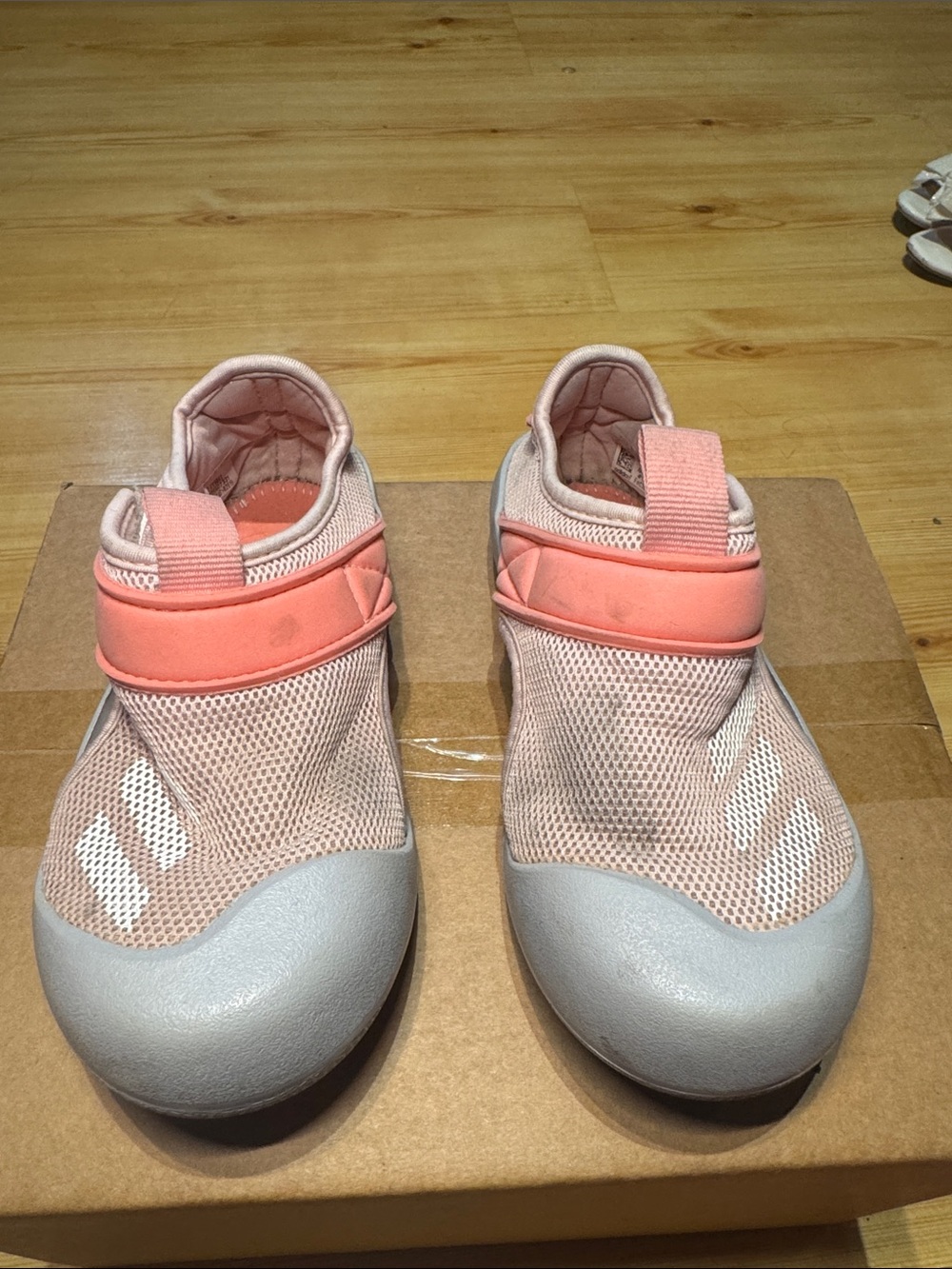 adidas Kids Light Pink Mesh Water Shoes with Coral Strap